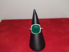 Inel onix verde si diamante